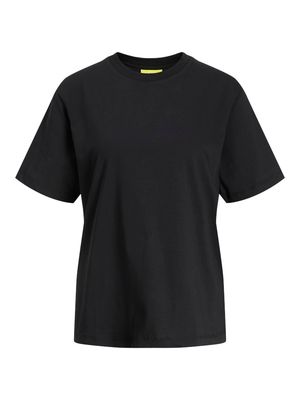 JXSANNE LOOSE SS FRINGE TEE JRS Black-BLACK FRINGE