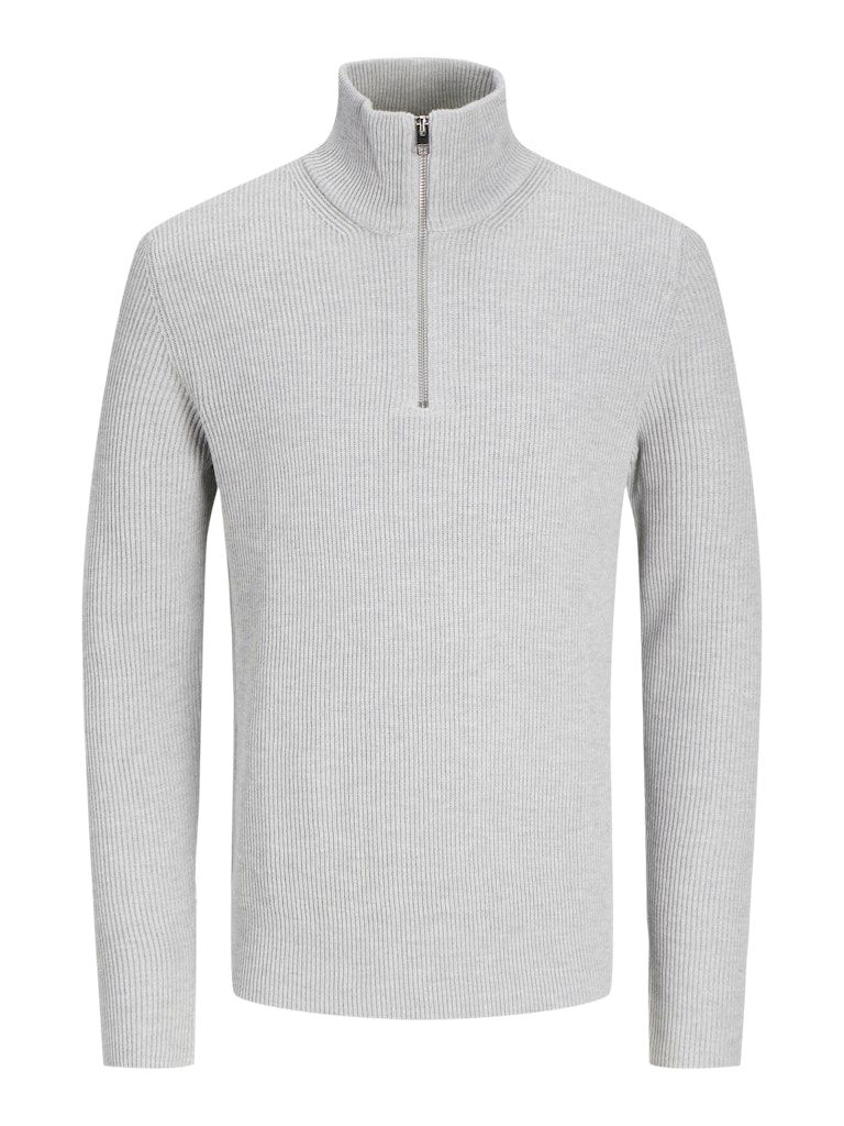 JJEPERFECT KNIT HALF ZIP SN Light Grey Melange