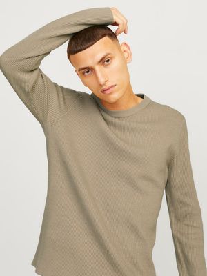 JJEPERFECT KNIT CREW NECK LN Crockery