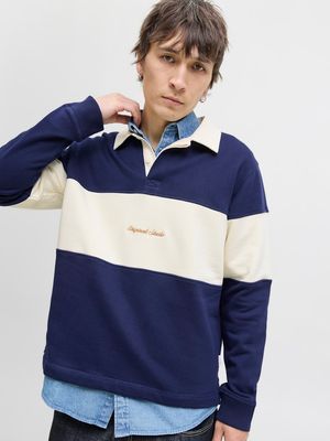 JORNORREBRO BLOCKING SWEAT POLO Ocean Cavern