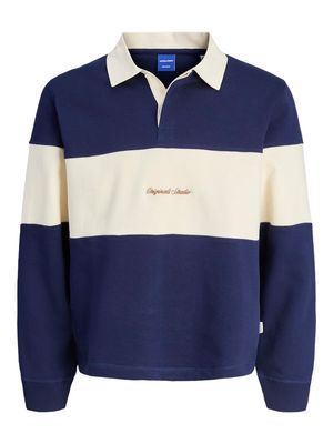 JORNORREBRO BLOCKING SWEAT POLO Ocean Cavern