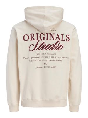 JORNORREBRO TYPO BACK SWEAT HOOD SN Antique White