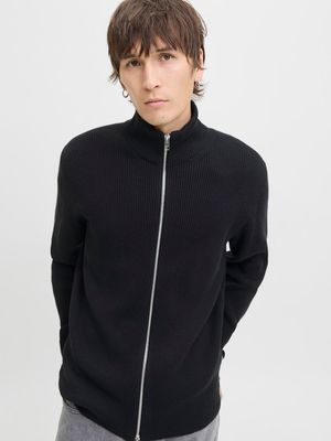 JJEPERFECT KNIT ZIP CARDIGAN SN Black