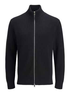 JJEPERFECT KNIT ZIP CARDIGAN SN Black