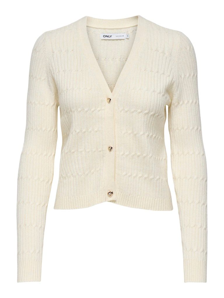 ONLKATIA LIFE LS VNECK CARDI KNT NOOS Whitecap Gray-Melange