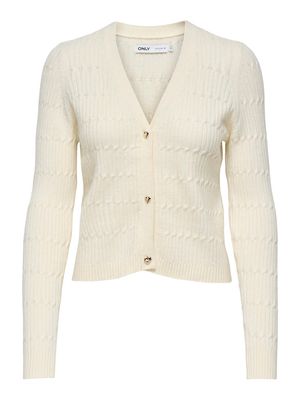 ONLKATIA LIFE LS VNECK CARDI KNT NOOS Whitecap Gray-Melange