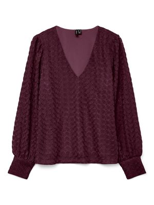 VMBECCA LS V-NECK LACE TOP JRS NOOS Winetasting