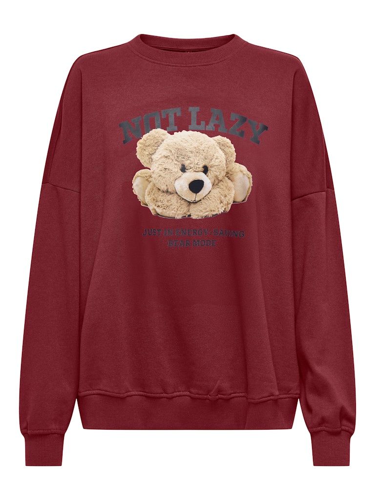 ONLBILA L/S BEAR O-NECK SWT Cabernet/Lazy