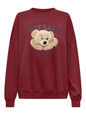 ONLBILA L/S BEAR O-NECK SWT Cabernet/Lazy