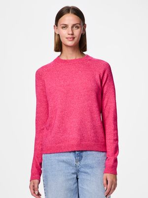 PCJULIANA LS O-NECK KNIT NOOS BC  Beetroot Purple