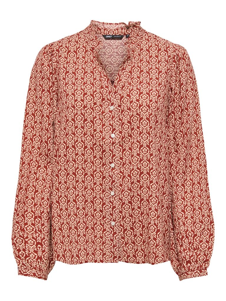 ONLRAYA L/S SHIRT WVN Burnt Henna-MAYA BOHO