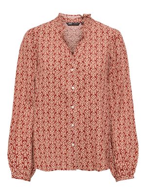 ONLRAYA L/S SHIRT WVN Burnt Henna-MAYA BOHO