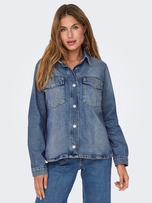 ONLELLA L/S POCKET SHIRT TAI519 DNM NOOS Medium Blue Denim