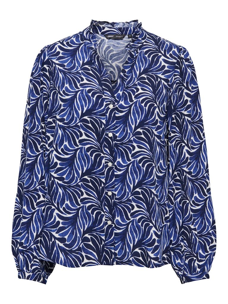 ONLRAYA L/S SHIRT WVN Surf the Web-GRAPHIC BLUE