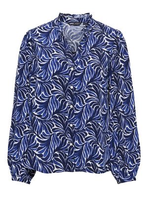 ONLRAYA L/S SHIRT WVN Surf the Web-GRAPHIC BLUE