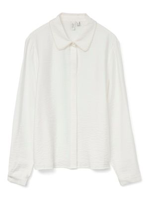 VMFALINA L/S SHIRT WVN BTQ GA Snow White-PEARL NECKLINE