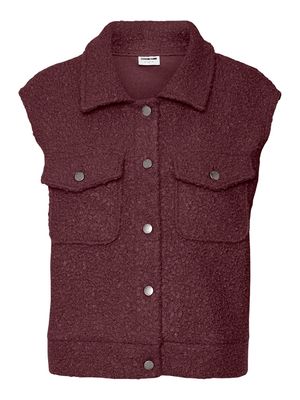 NMHINNY S/L BOUCLE VEST Windsor Wine-DARK METAL LOGO