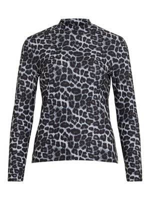 VILEOA L/S HIGH NECK TOP - NOOS Glacier Gray/LEO