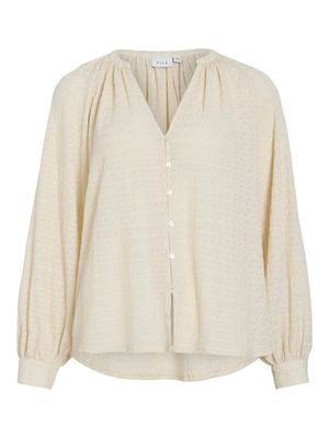VIBABERA V-NECK L/S SHIRT Birch