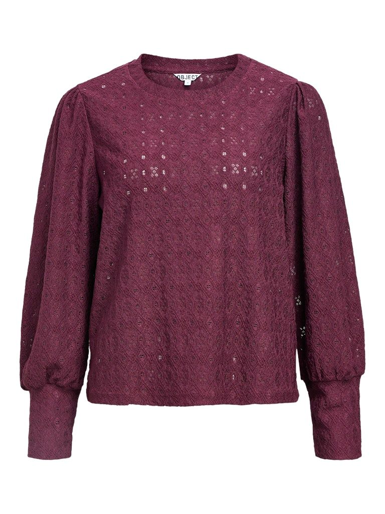 OBJLAILA L/S RE TOP NOOS Mauve Wine