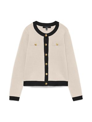 VMOLI LS O-NECK CARDIGAN Birch-W. BLACK