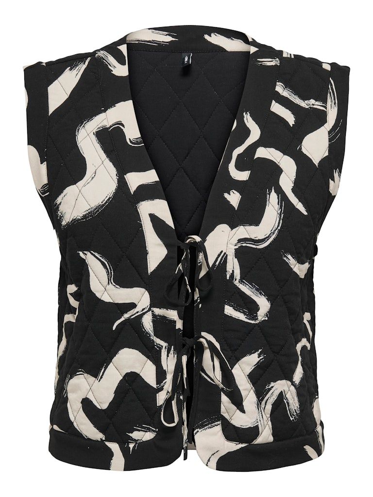 ONLNOVELLA QUILT S/L TIE VEST WVN Black-Yoko