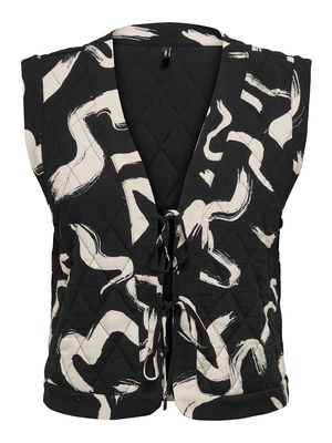 ONLNOVELLA QUILT S/L TIE VEST WVN Black-Yoko