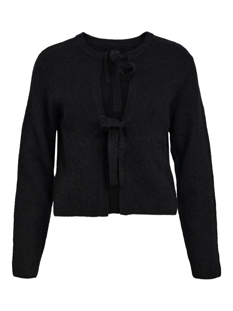 OBJPARVI KNIT CARDIGAN NOOS Black-Melange