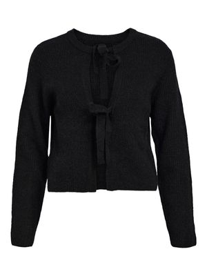 OBJPARVI KNIT CARDIGAN NOOS Black-Melange