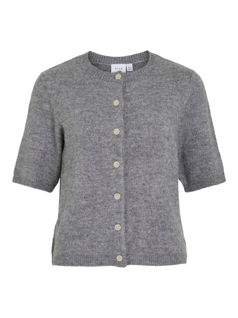 VIDAINTY O-NECK 2/4 KNIT CARDIGAN/1 Medium Grey Melange