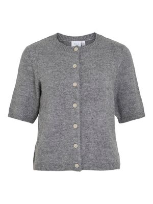 VIDAINTY O-NECK 2/4 KNIT CARDIGAN/1 Medium Grey Melange