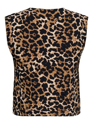 ONLNOVELLA QUILT S/L TIE VEST WVN Tigers Eye-Furoded leo