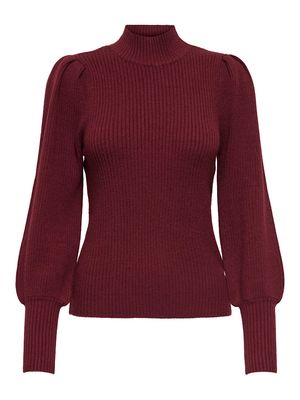 ONLKATIA LIFE L/S HIGHNE PULL KNT NOOS Cabernet-W. MELANGE