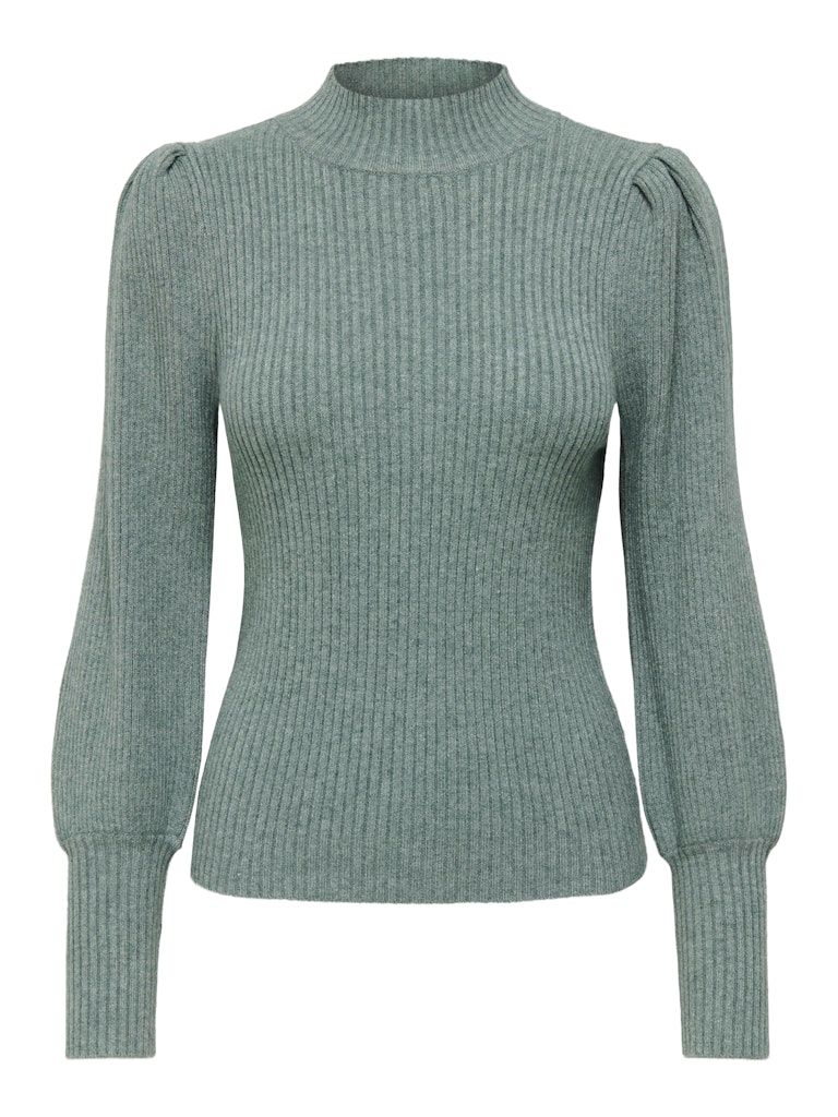ONLKATIA LIFE L/S HIGHNE PULL KNT NOOS Pineneedle/W. MELANG
