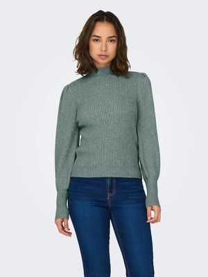 ONLKATIA LIFE L/S HIGHNE PULL KNT NOOS Pineneedle/W. MELANG
