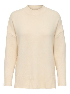 ONLHAZEL LS HIGHNECK OVERS PULL KNT NOOS Whitecap Gray/Melang