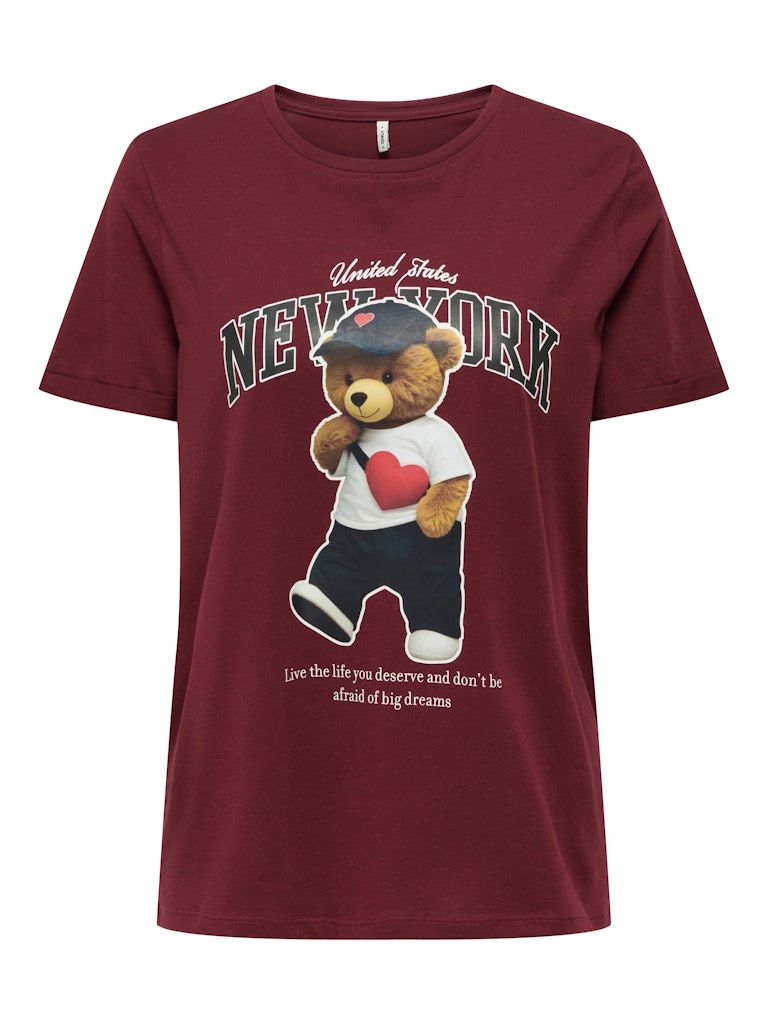 ONLLINA LIFE S/S BEAR O-NECK CS JRS Cabernet-New york teddy