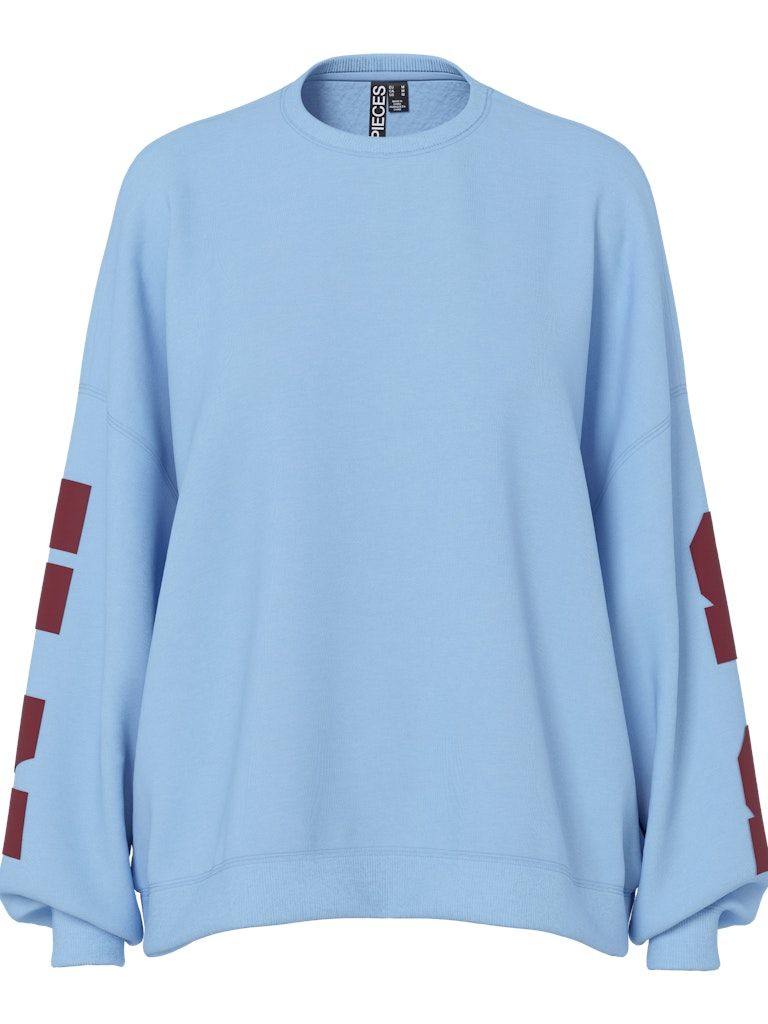 PCFANY LS O-NECK OVERSIZED SWEAT JRS Airy Blue/BROOKLYN
