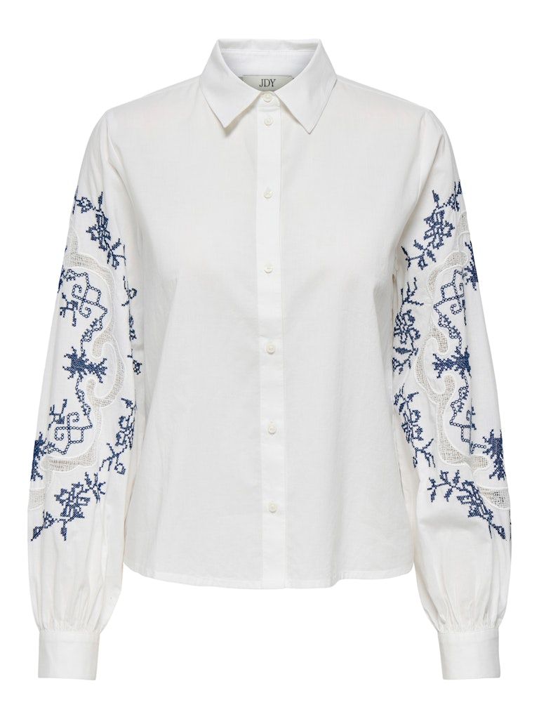 JDYNORA L/S EMBROIDERY SHIRT WVN Cloud Dancer-TOTAL ECLIPSE EMB