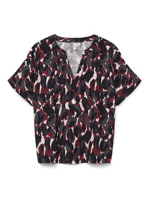 VMFANINI S/S V-NECK TOP WVN BTQ GA Karanda Red-Fanini
