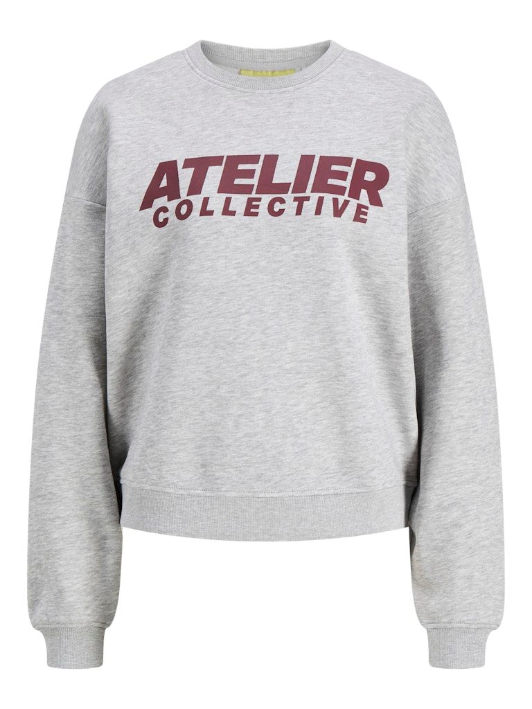 JXJACKIE LS RLX PRINT CREW SWT Light Grey Melange/A