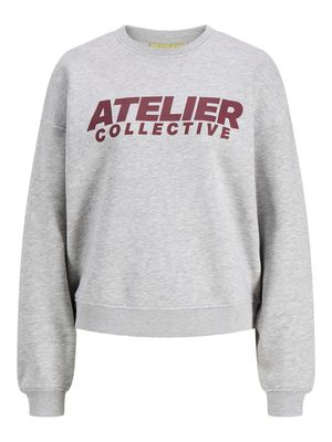 JXJACKIE LS RLX PRINT CREW SWT Light Grey Melange/A