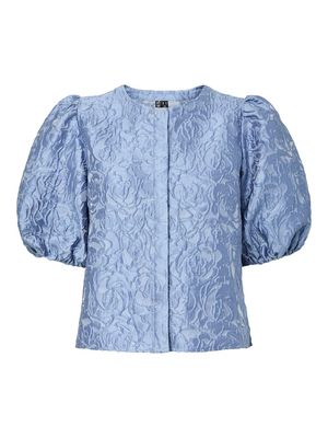 PCKARINA SS BLOUSE WV D2D PP Blue Bell