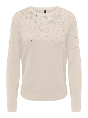 ONLANABELLA LS BLING O-NECK KNT Birch-W. Dark Silver