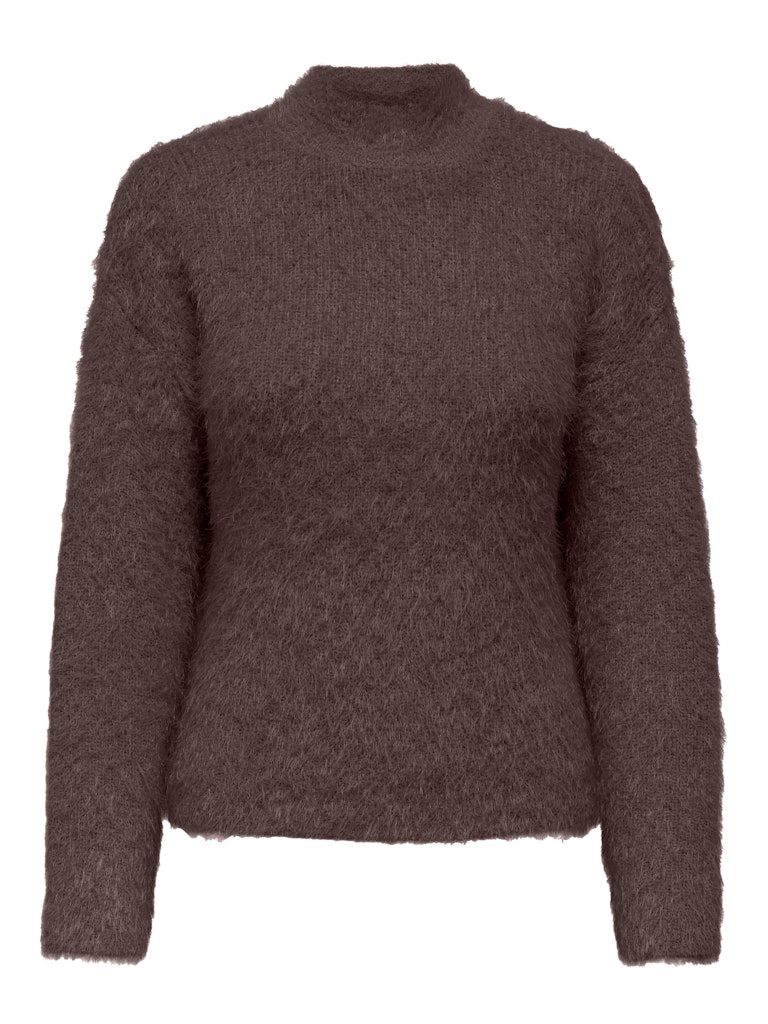 ONLLULU LS RIB HIGHNECK CC KNT Seal Brown