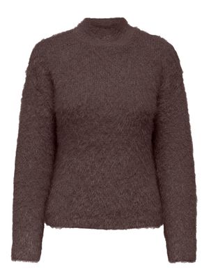 ONLLULU LS RIB HIGHNECK CC KNT Seal Brown