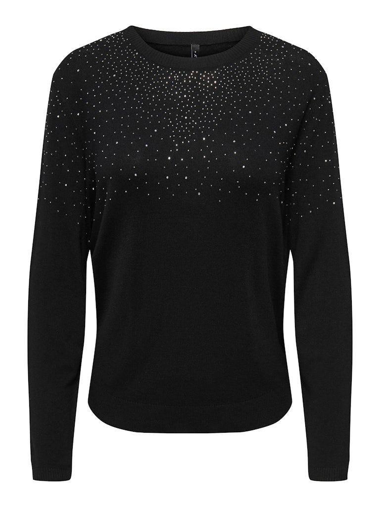 ONLANABELLA LS BLING O-NECK KNT Black-W. Dark Silver