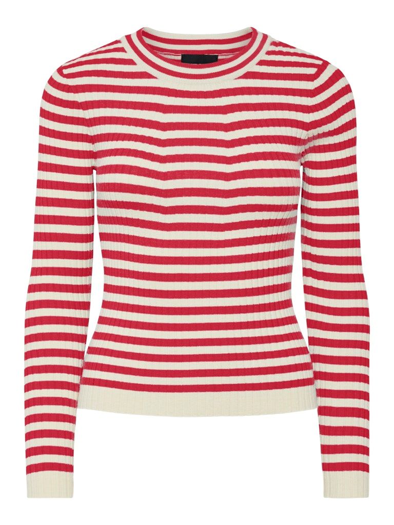 PCCRISTA LS O-NECK KNIT NOOS BC Lollipop/BIRCH