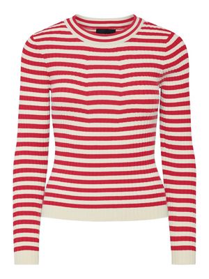 PCCRISTA LS O-NECK KNIT NOOS BC Lollipop/BIRCH
