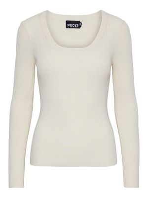 PCMIRA LS U-NECK KNIT NOOS BC Birch